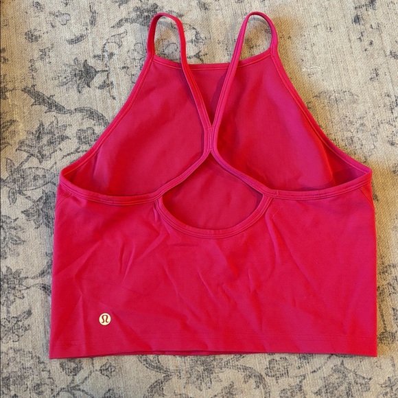 Lululemon Wunder Train High Neck Cross Back Tank Top - size 10 - cherry mist - Picture 2 of 2